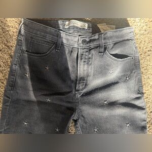 Abercrombie & Fitch Black Skinny Jeans with Star Embroidery